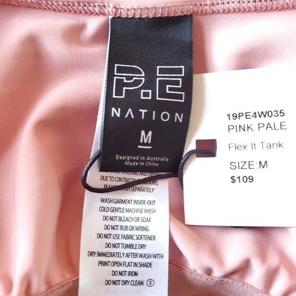 New P.E Nation Flex It Pink Pale Sports Bra Tank Top New With Tag Size Medium - Picture 12 of 16